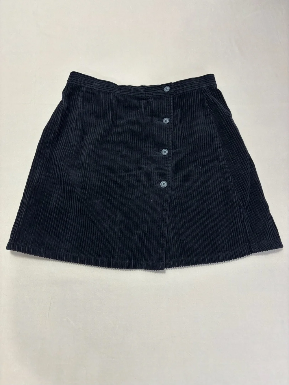 The Limited Vintage 90's Black Corduroy A-Line Mini Button Front Skirt Size 6